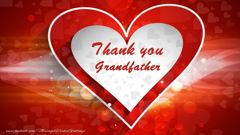 Greetings Cards Thank you for Grandfather - Thank you, grandfather